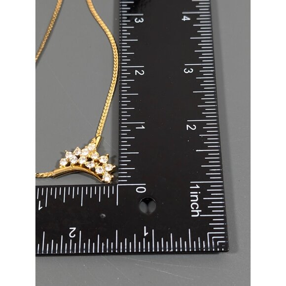 Vintage Clear Rhinestone Cascade Curved Bar Herringbone Choker Necklace 17 in - Picture 12 of 12